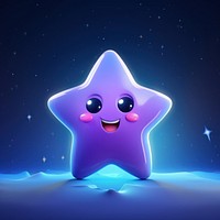 Purple cartoon star blue. AI generated Image by rawpixel.