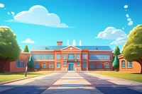 School architecture building outdoors. AI generated Image by rawpixel.