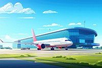 Airport airliner aircraft airplane. AI generated Image by rawpixel.