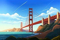 Bridge cartoon golden gate bridge architecture. 