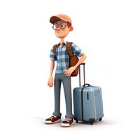 Suitcase luggage cartoon white background. AI generated Image by rawpixel.