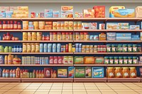 Supermarket backgrounds shelf food design