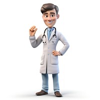 Standing hospital cartoon doctor. 