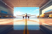 Airport architecture airplane aircraft. AI generated Image by rawpixel.