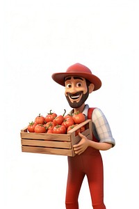 Portrait smiling cartoon tomato. 