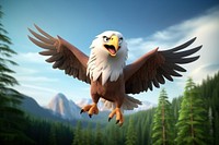 Cartoon animal flying eagle. 