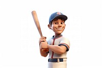 Baseball smiling athlete cartoon. 