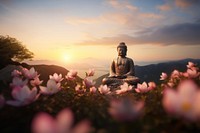 Flower landscape mountain blossom. 