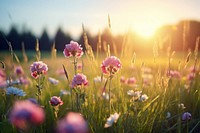 Sunlight flower meadow summer. 