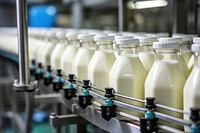 Dairy milk bottle manufacturing. AI generated Image by rawpixel.