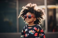 Sunglasses portrait toddler female. AI generated Image by rawpixel.