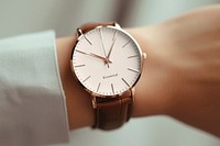 Women's wristwatch mockup, fashion psd