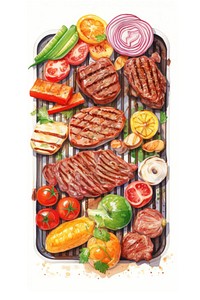 Meat food vegetable barbecue. 