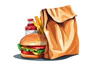 Food meal bag white background. 