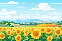 Landscape sunflower field agriculture. AI generated Image by rawpixel.