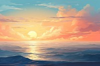 Sea landscape outdoors horizon. AI generated Image by rawpixel.