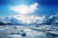 Landscape glacier mountain outdoors. 