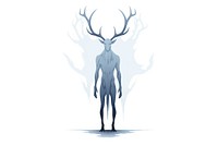Drawing antler white background silhouette. AI generated Image by rawpixel.