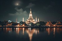 Night architecture landscape cityscape. AI generated Image by rawpixel.