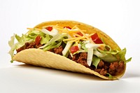 Taco food white background vegetable. 