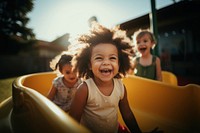 Playground laughing toddler child. AI generated Image by rawpixel.