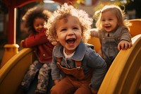 Playground laughing outdoors toddler. 