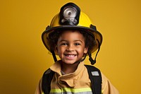 Helmet portrait smiling yellow. 