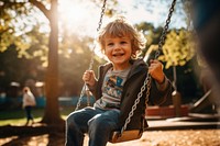 Playground outdoors portrait sitting. 