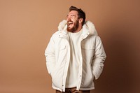 Laughing jacket portrait winter. AI generated Image by rawpixel.