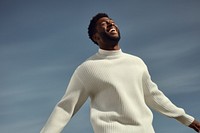 Sweater white happy happiness. AI generated Image by rawpixel.