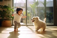 Dog portrait toddler mammal. AI generated Image by rawpixel.