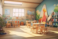 Room kindergarten architecture furniture. AI generated Image by rawpixel.