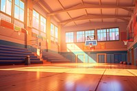 Basketball sports school gymnasium architecture. 