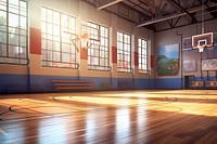 Basketball sports gym art. AI generated Image by rawpixel.