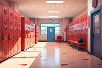 Locker school hall red