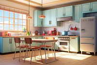 Kitchen refrigerator furniture appliance. 