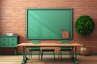 Blackboard classroom architecture furniture. 