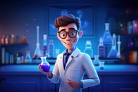 Cartoon chemistry science adult. 