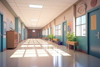 Architecture corridor building hallway.