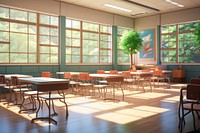 Classroom school architecture cafeteria. AI generated Image by rawpixel.