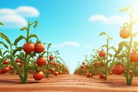 Tomato plant field agriculture. 