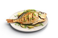 Garlic Fried Fish fish seafood plate. AI generated Image by rawpixel.