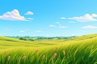 Sky  grassland landscape. 