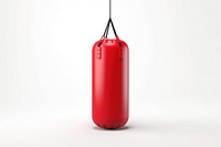 White background punching bag kickboxing cylinder. 