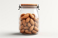 Jar almond glass food. 