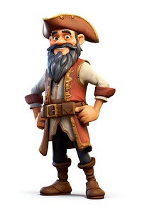 Cartoon pirate white background portrait. AI generated Image by rawpixel.