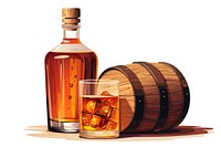 Bottle barrel whisky glass. AI generated Image by rawpixel.