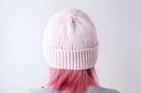 Knitted beanie female adult. 