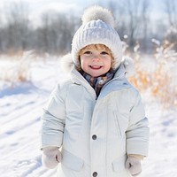 Coat snow cheerful portrait. AI generated Image by rawpixel.