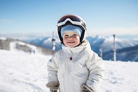 Nature portrait outdoors skiing. 